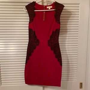 Red and Black Lace Dress